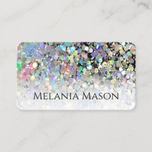 QR Code Modern Glitter Makeup Artist Unique Business Card