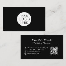 QR Code Modern Minimalist Black White Customised