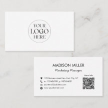 QR Code Modern Minimalist Black White Customised