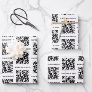 QR Code Modern Minimalist Business   Wrapping Paper Sheet