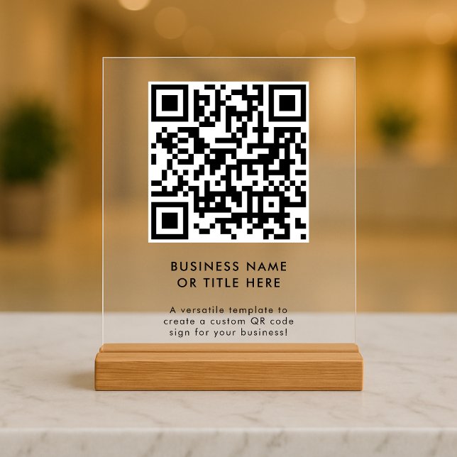 QR Code | Modern Minimalist Clean Simple Acrylic Sign (Creator Uploaded)