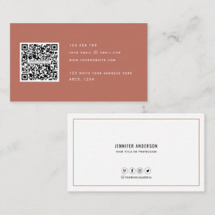 QR code Modern Minimalist Elegant Clean Simple  Bu Business Card