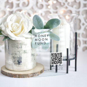 QR Code Modern Minimalist Honeymoon Fund Acrylic Sign