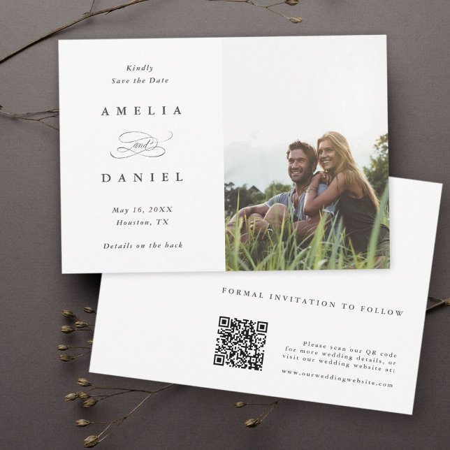 QR code Modern Photo Wedding Save The Date (Creator Uploaded)
