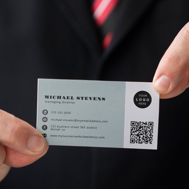 QR code modern professional custom logo  Business Card (Creator Uploaded)