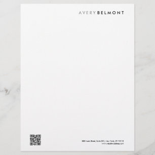 QR Code Modern Professional Minimalist Custom Letterhead