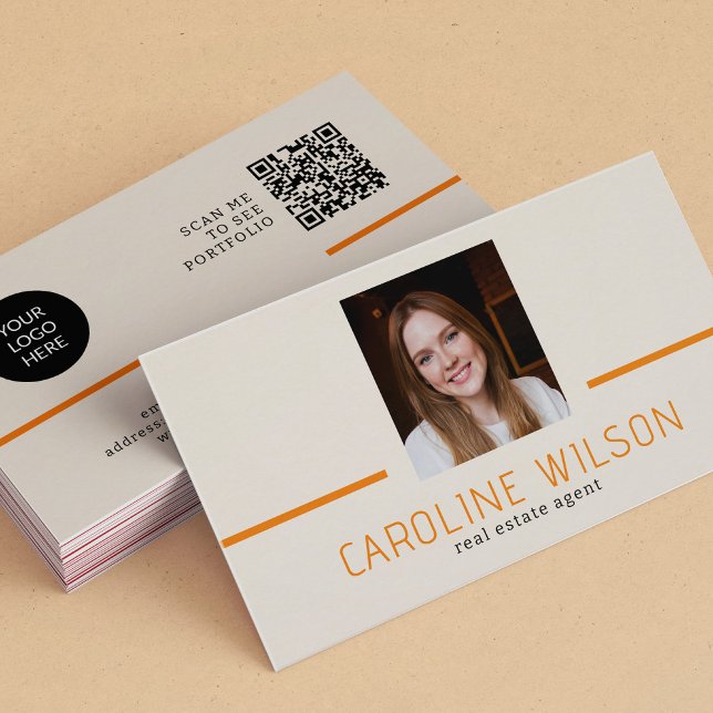 QR CODE modern professional minimalist logo photo Business Card (Creator Uploaded)