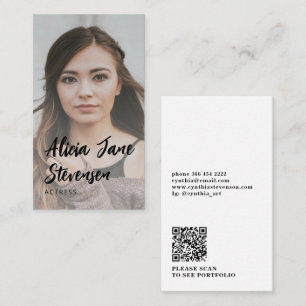 QR CODE modern professional model photo Business Card