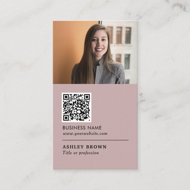 QR code Modern professional real estate photo Busi Business Card (Front)