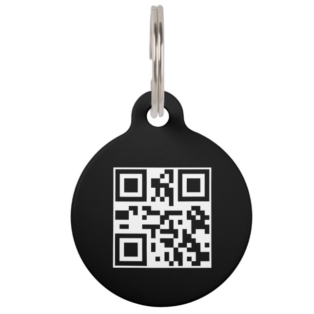 QR Code | Modern  Scannable If Lost Pet Tag (Front)