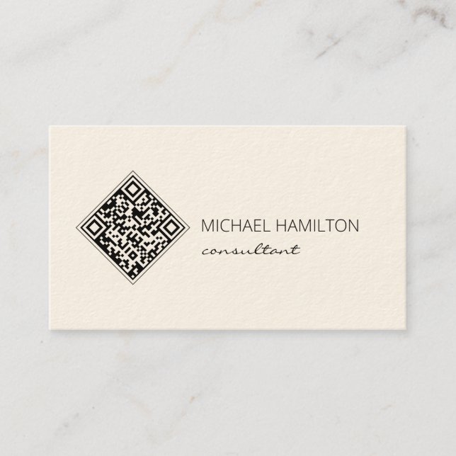 QR Code Modern Simple Business Card (Front)