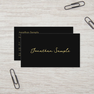 QR Code Modern Simple Design Template Black Gold Business Card