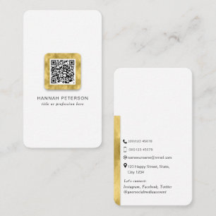 QR code modern stylish gold networking  Business Card