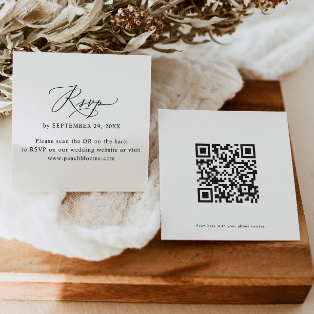 QR Code Modern Wedding Online RSVP Cards (Creator Uploaded)