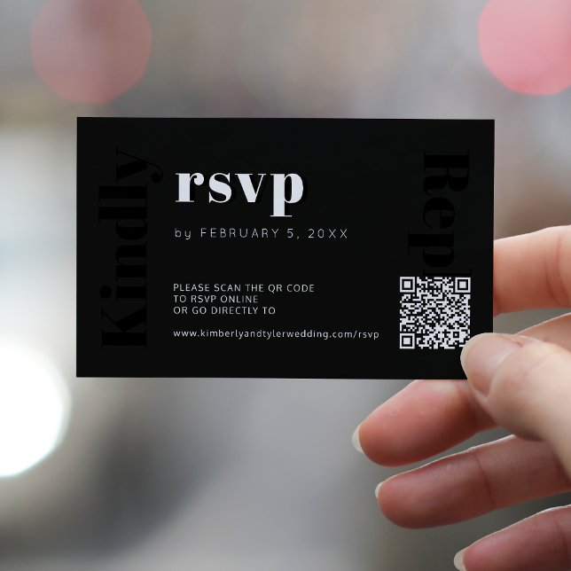 QR CODE modern wedding website rsvp online Enclosure Card (Creator Uploaded)