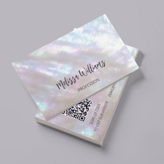 QR Code | Mother-of-pearl Shimmering Business Card