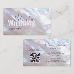 QR Code Mother-of-pearl Shimmering Business Card