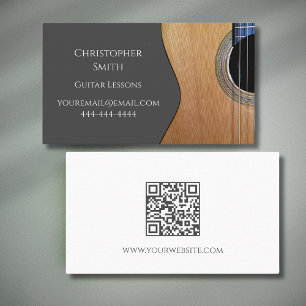 QR code Music Lessons Guitar Professional Musician Business Card