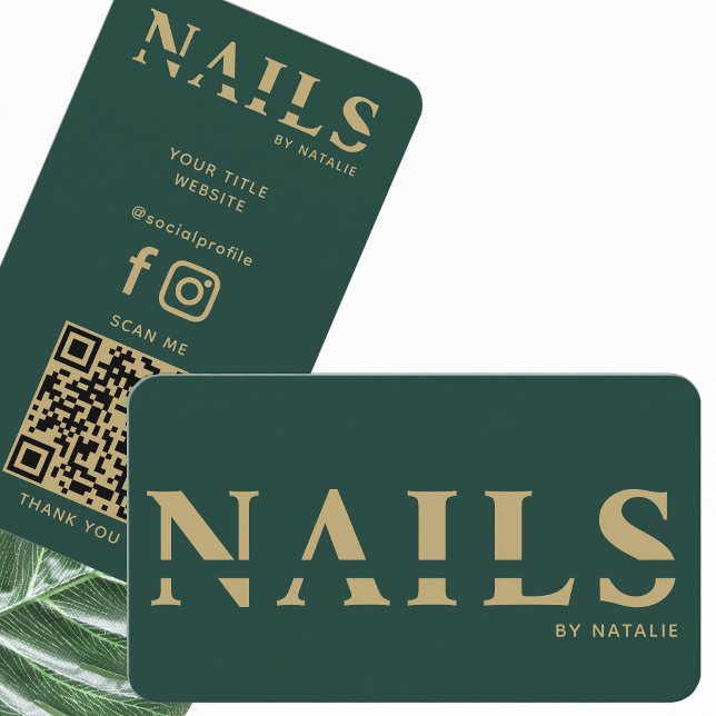 QR Code Nail Salon Nail Technician Branding Cool Business Card (Creator Uploaded)