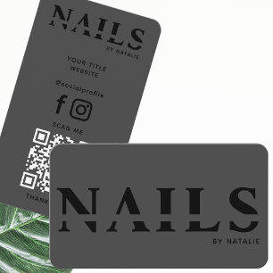 QR Code Nail Salon Nail Technician Branding Cool Business Card