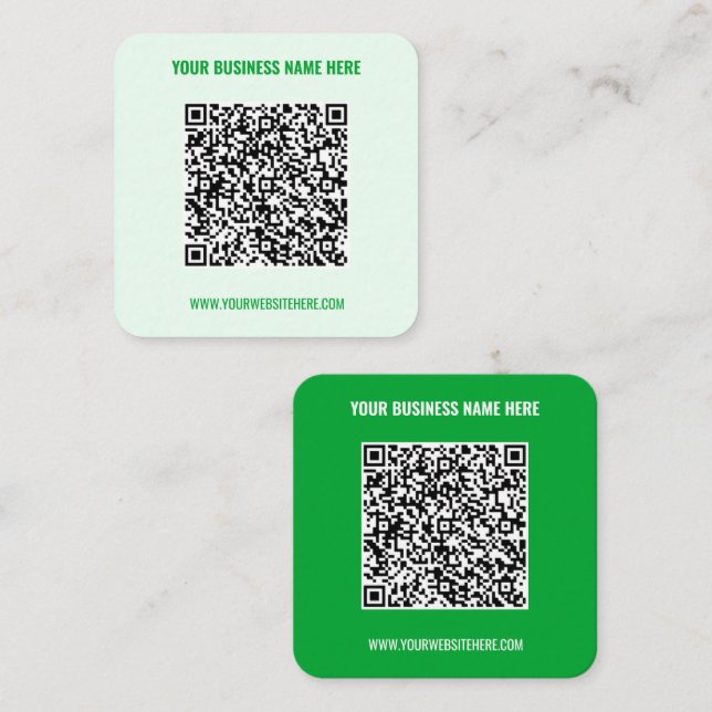 QR Code Name Website Business Card - Choose Colour (Front/Back)