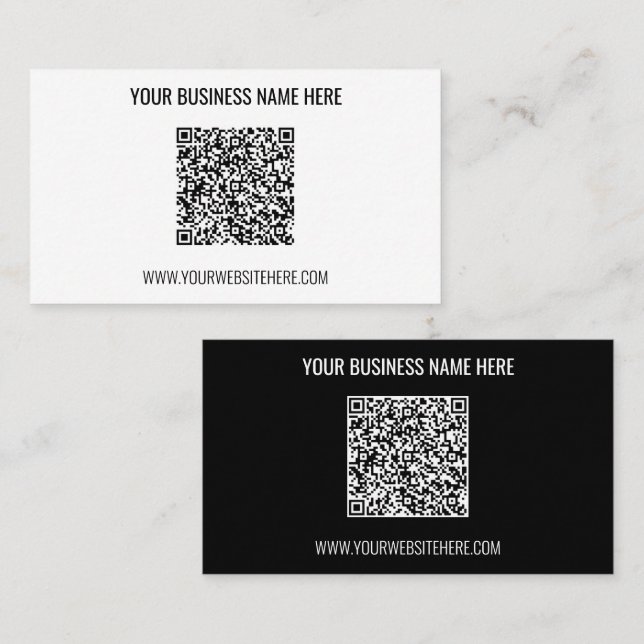 QR Code Name Website Business Card - Your Colours (Front/Back)