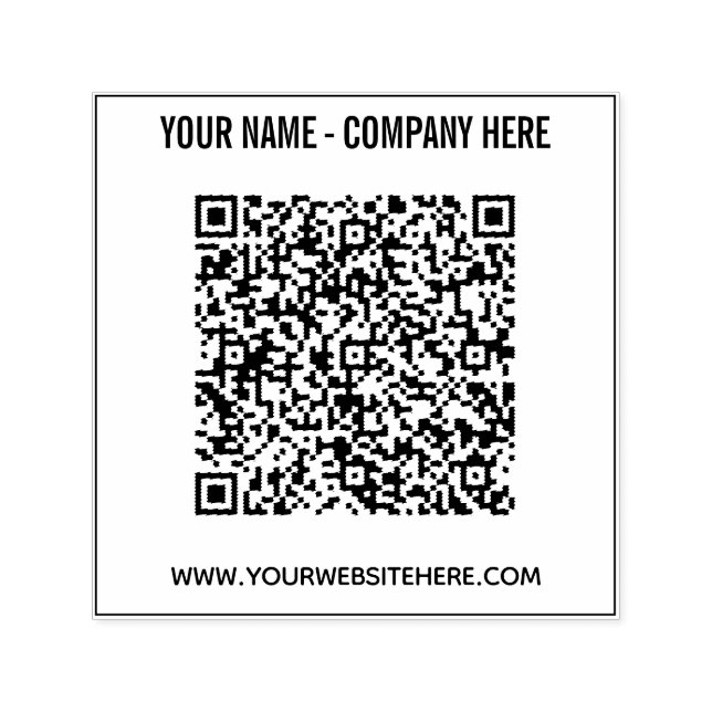 QR Code Name Website Personalised Business Stamp (Design)