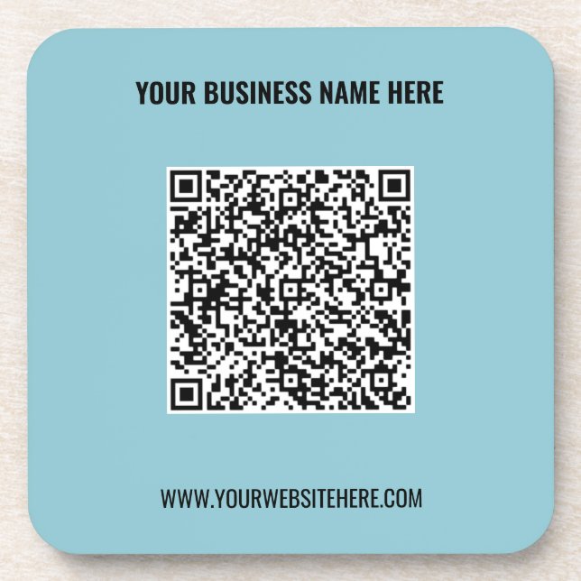 QR Code Name Website Professional Beverage Coaster (Front)