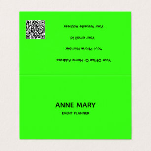 QR Code Neon Green Modern Colourful Events Cool Business Card