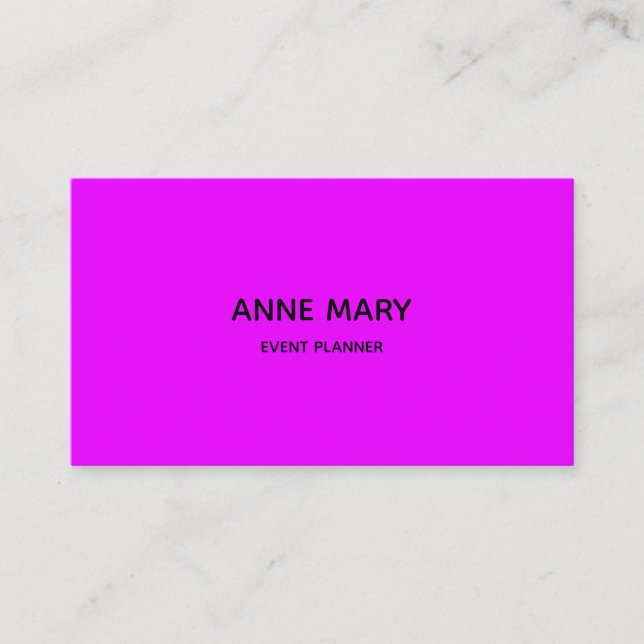 QR Code Neon Pink Purple Violet Modern Girly Business Card (Front)