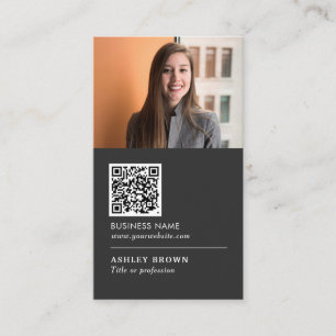 QR code networking modern logo real estate Busine Business Card