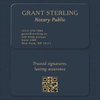 QR Code Notary Public Navy Blue Gold