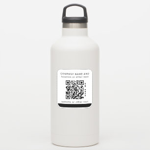 Qr Code on Vinyl square Water Bottle Business Stic