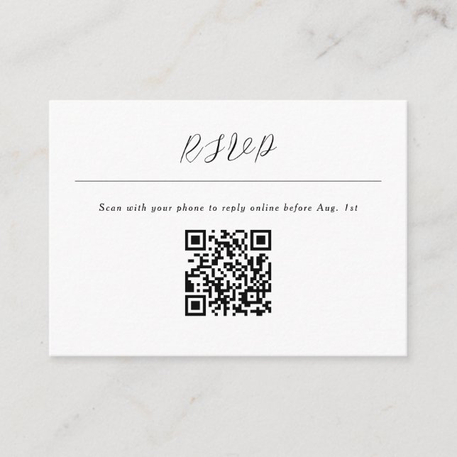 QR Code Online Rsvp Enclosure Card (Front)