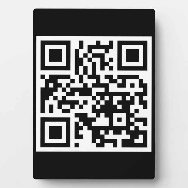 QR Code Only Rectangle Tabletop Plaque with Easel (Front)