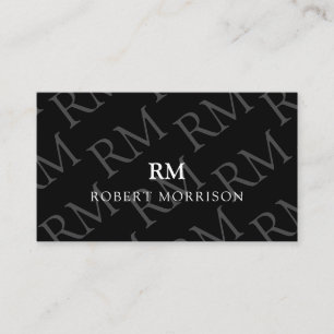 QR code Onyx Black Elegant Masculine Business Card