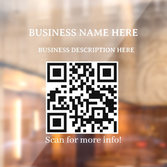 QR Code Opaque Business Car Truck Window Cling (Sheet 2)