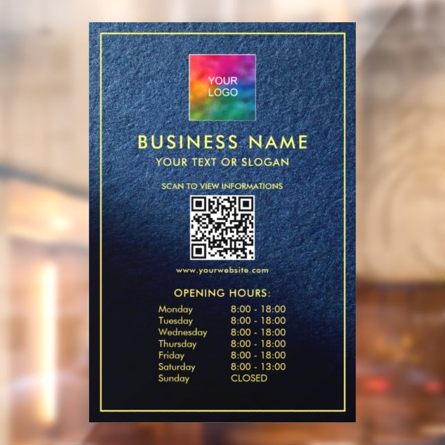 QR Code Opening Hours Custom Upload Your Logo (Sheet 2)