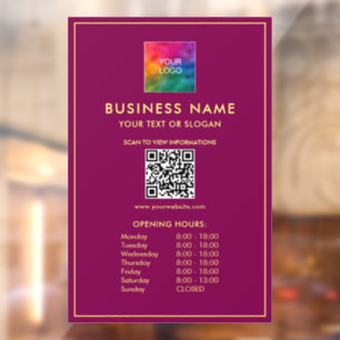 QR Code Opening Hours Upload Your Logo Here