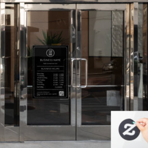 QR Code Opening Times Hours Business Logo Modern