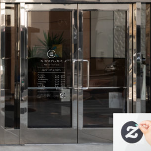 QR Code Opening Times Hours Business Logo Modern W