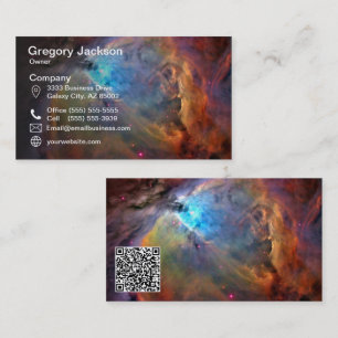 QR Code Orion Nebula Space Galaxy Business Card