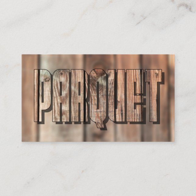QR-Code parquet flooring rustic wooden style Business Card (Front)