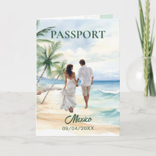 QR Code Passport Mexico Wedding Destination Invitation