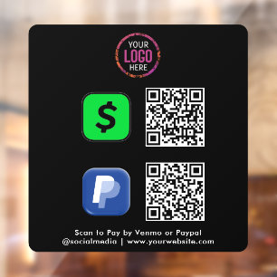 QR Code Payment   CashApp Paypal Scan to Pay Black