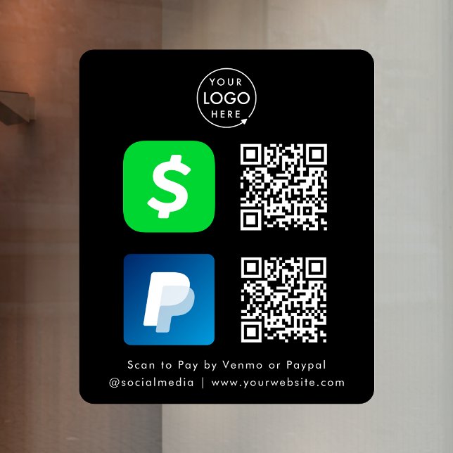 QR Code Payment | CashApp Paypal Scan to Pay Black (Creator Uploaded)