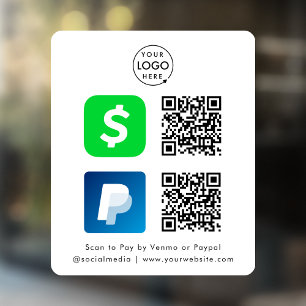 QR Code Payment   CashApp Paypal Scan to Pay White