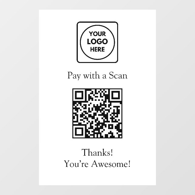 QR Code Payment | Contactless Logo Display Sign (Sheet)