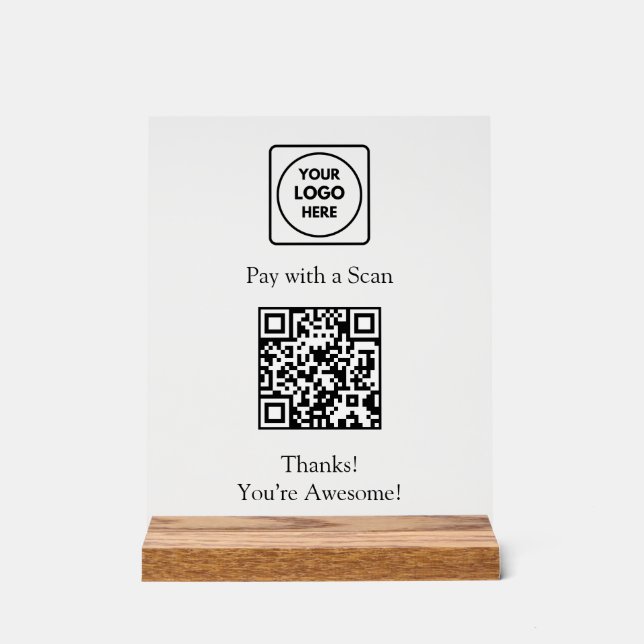 QR Code Payment | Custom Logo Contactless Display (Front)