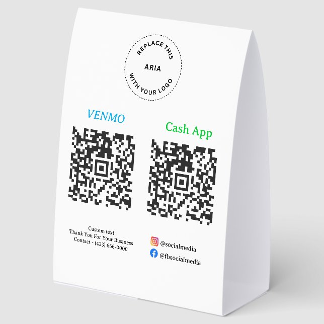 QR Code Payment - Scan to Pay Business Logo (Front)